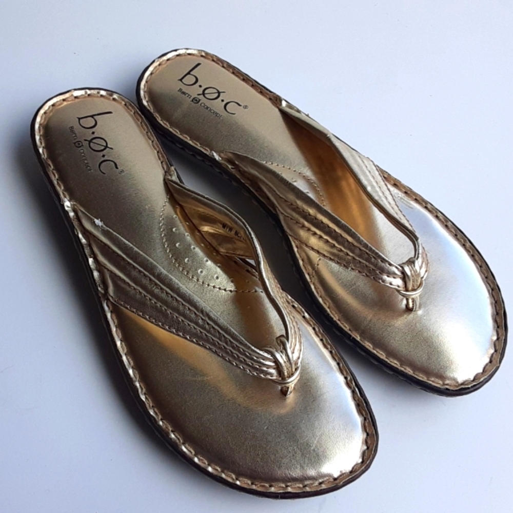 boc Born Concept Golden Flip Flops